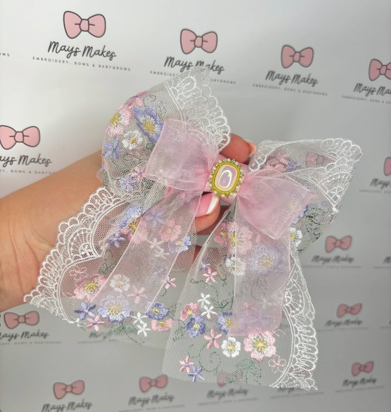Large Flower Lace Clip