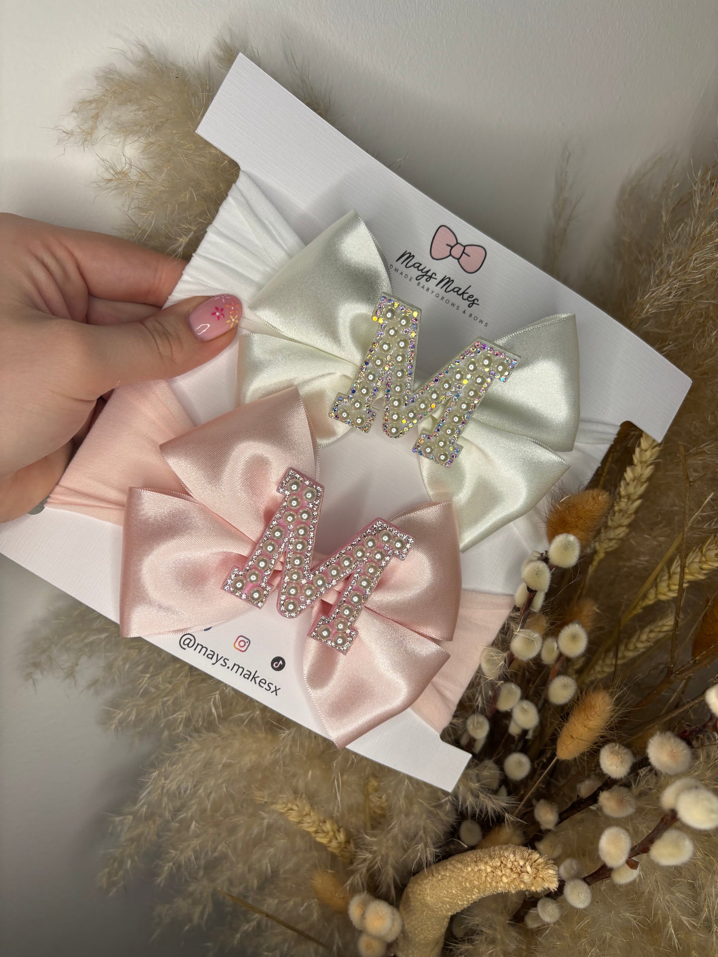 Initial Headband - Pink