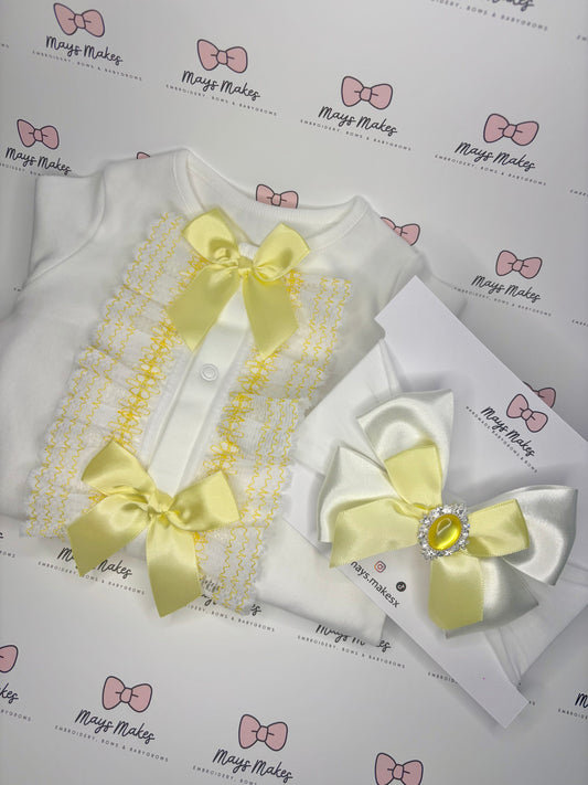 Lemon Lace Sleepsuit