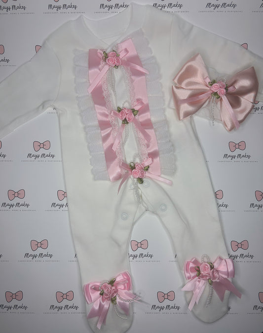Frilly Sleepsuit Set (select colour option)