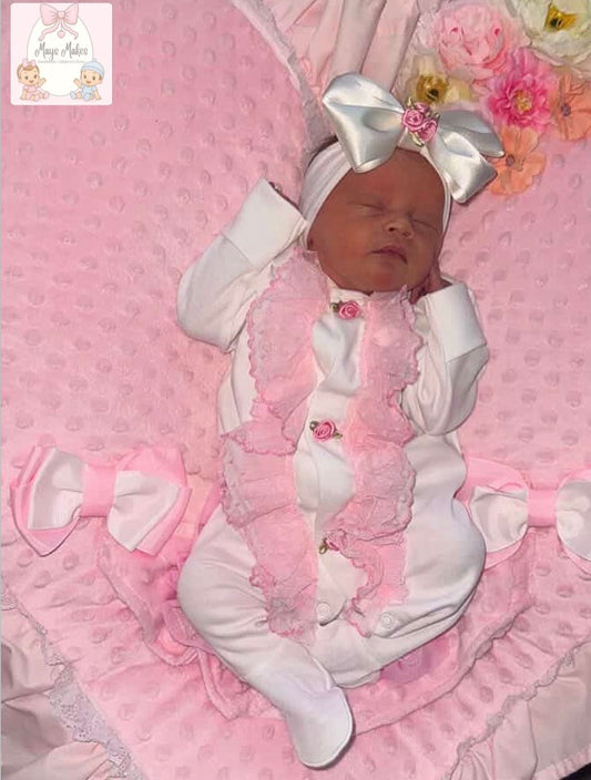 Lace Dotty Sleepsuit Set