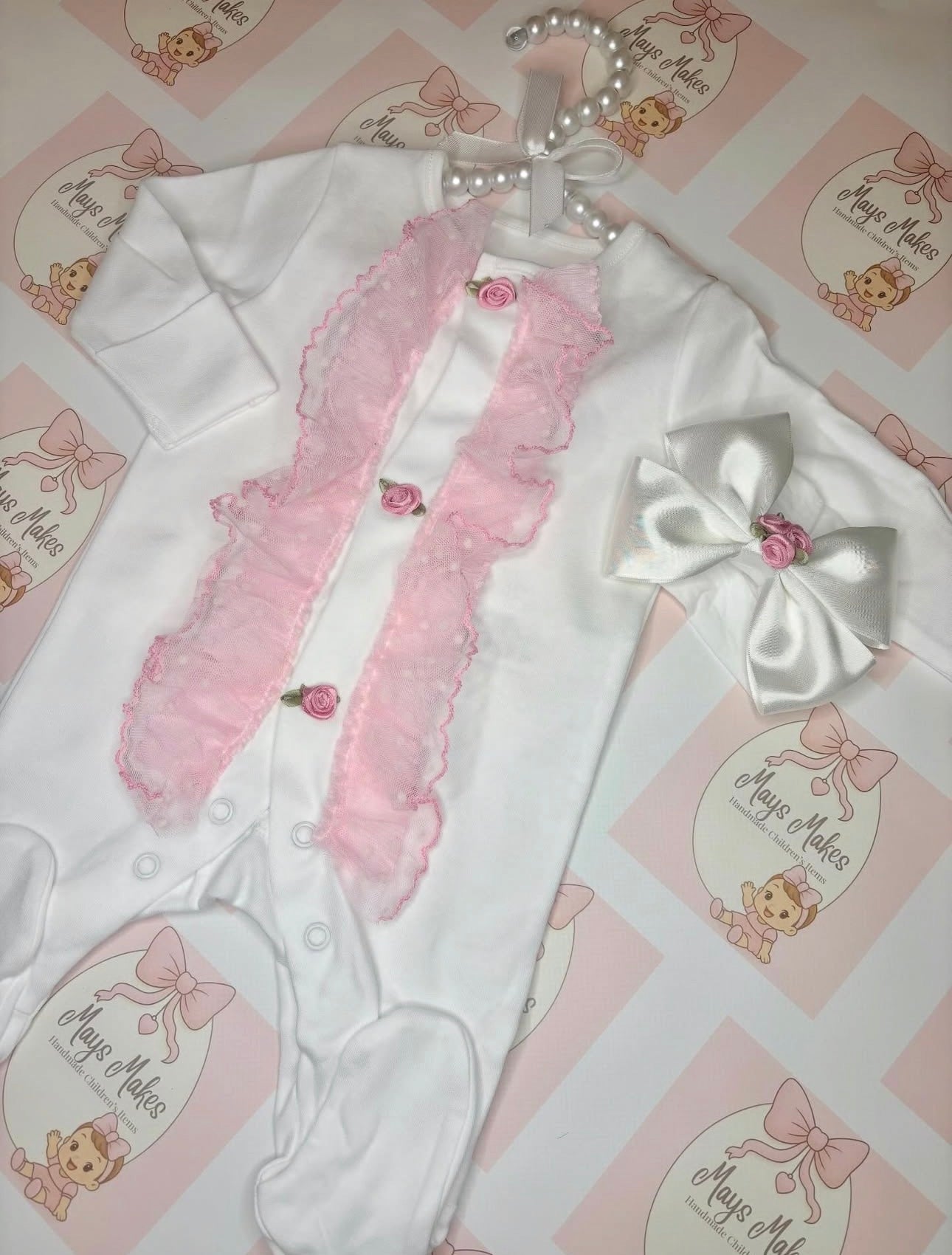 Lace Dotty Sleepsuit Set