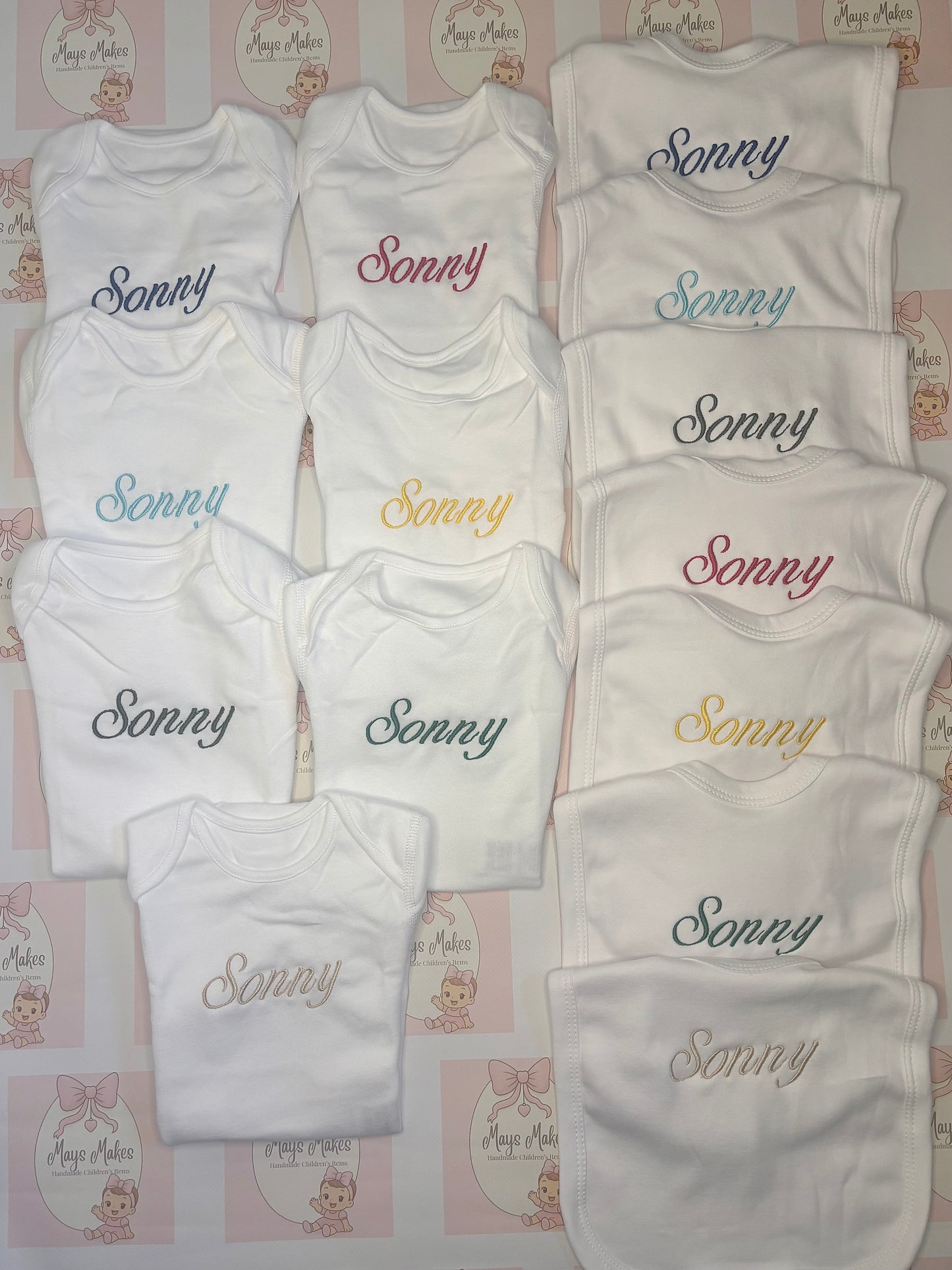 Embroidered Vest & Bib Set