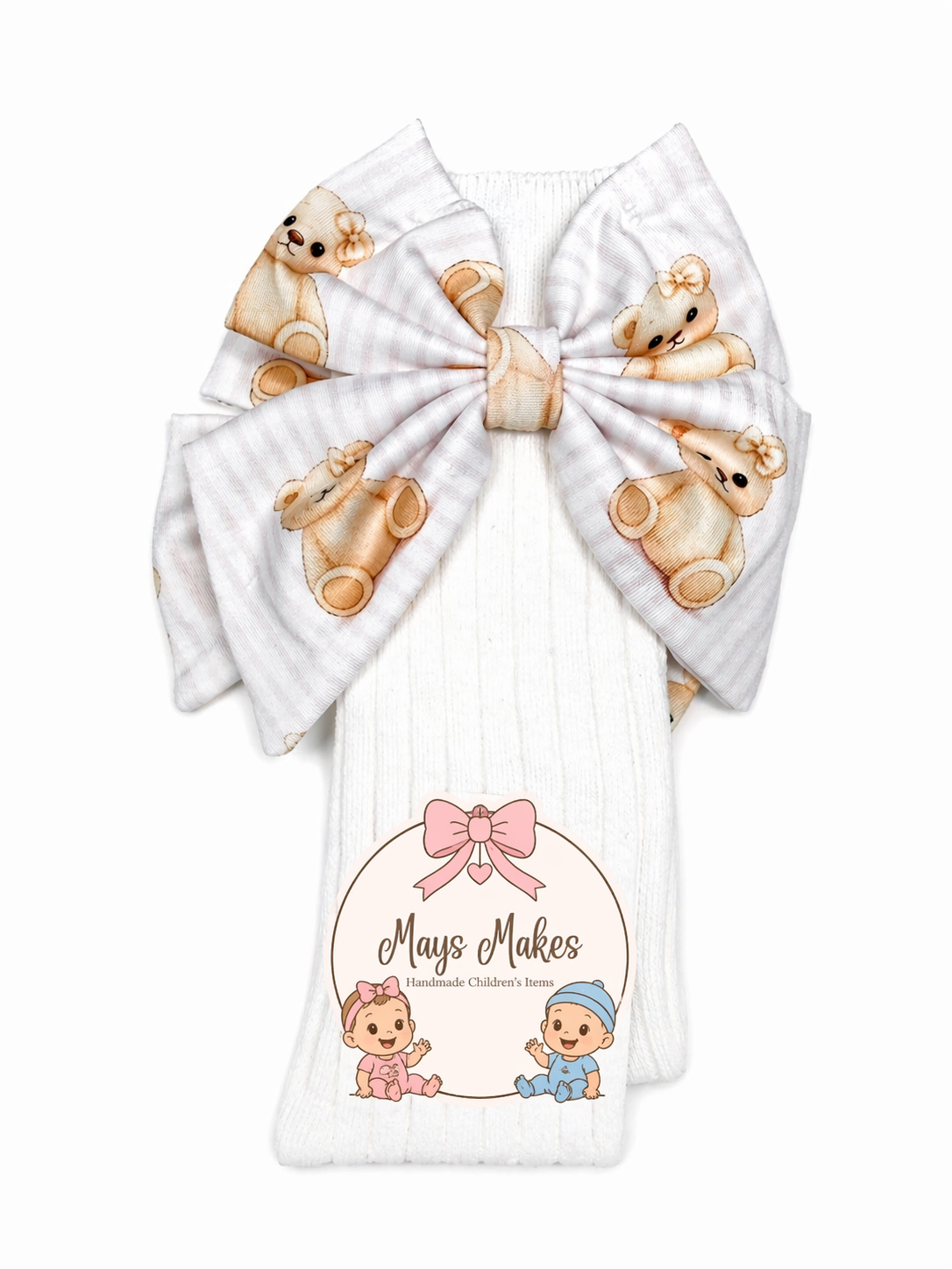 Girls Teddy Bear Smocked Romper & Socks