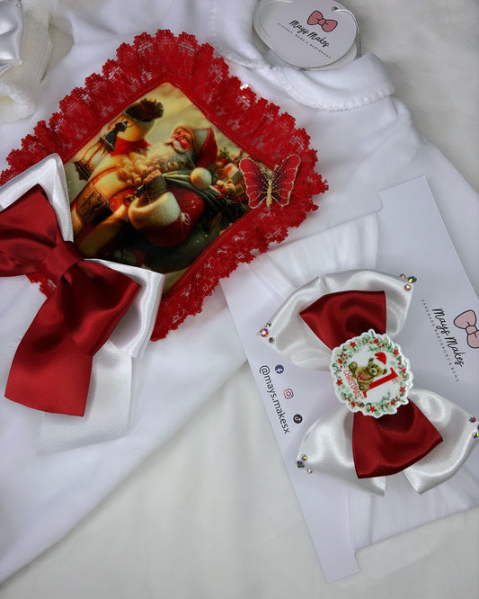 Christmas Velour Babygrow 0-3