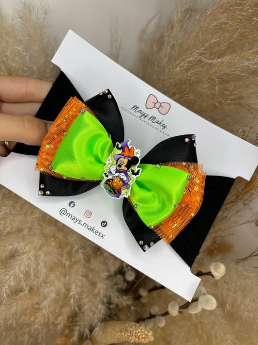 Mouse Witch Halloween Bow
