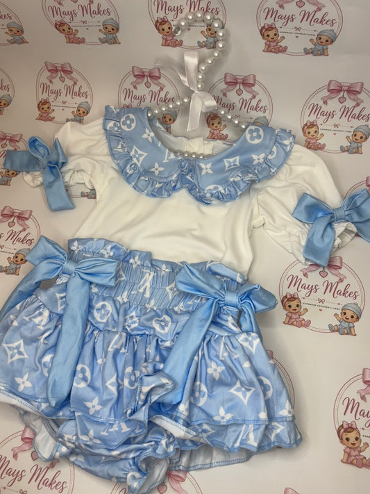 Blue Bloomer Set
