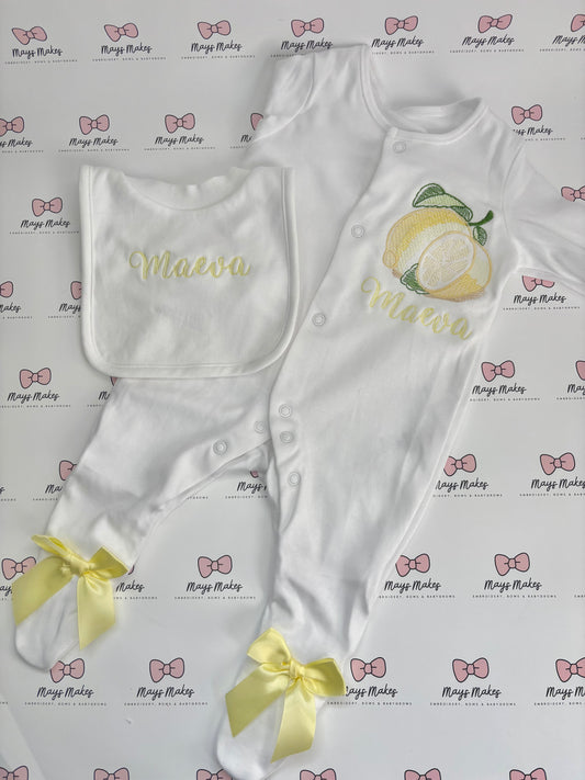 Lemon Sleepsuit & Bib