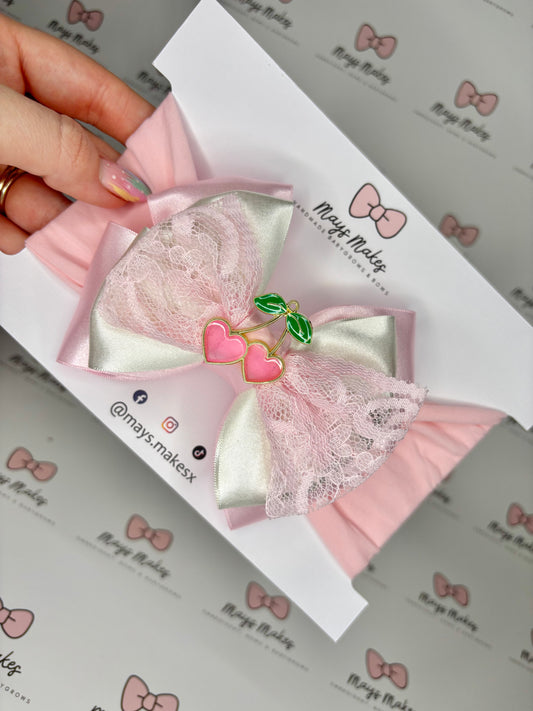 Pink Cherries Bow