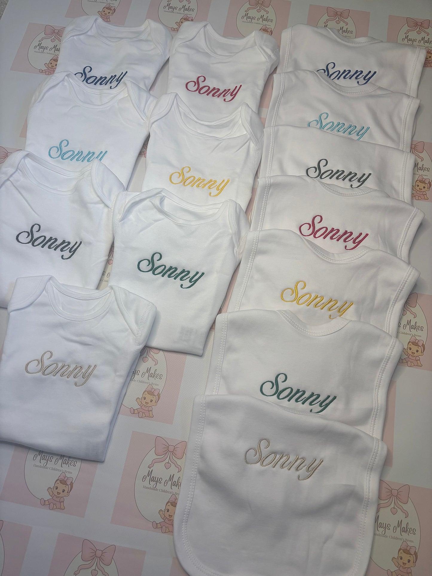 Embroidered Vest & Bib Set