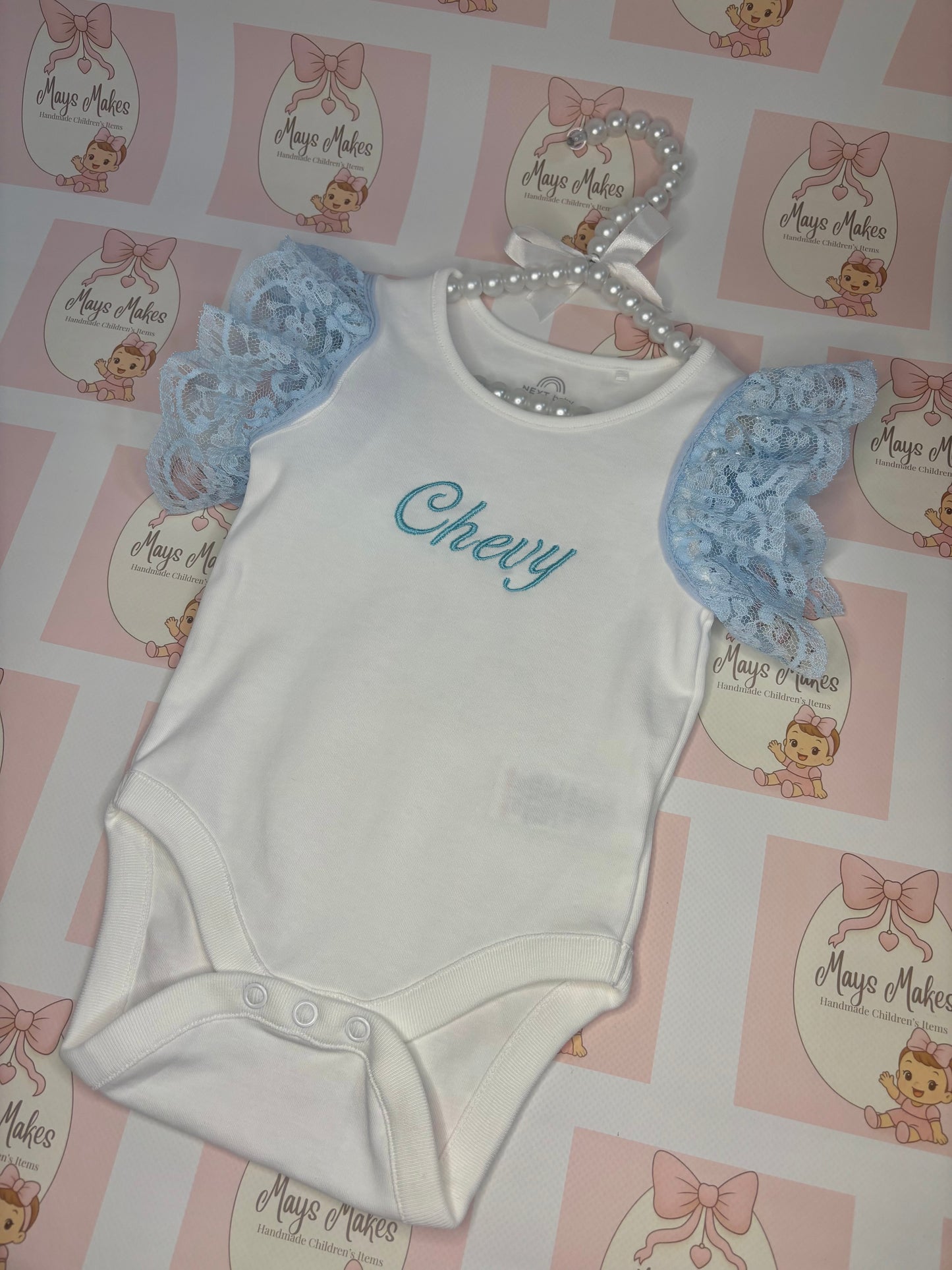 Embroidered Vest with Lace Arms