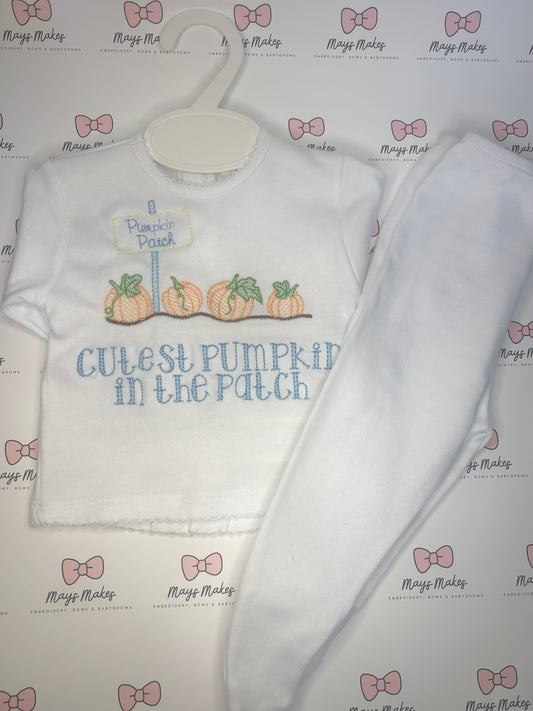 Cutest little pumpkin outfit (pink or blue wording)