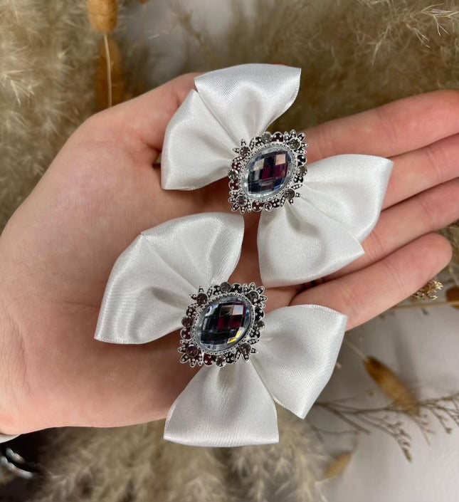 Gem Pigtail Clips 3” Wide